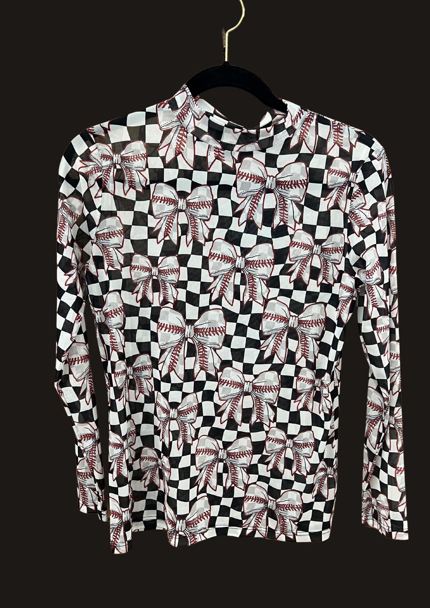 Baseball Bow/Checkered Mesh