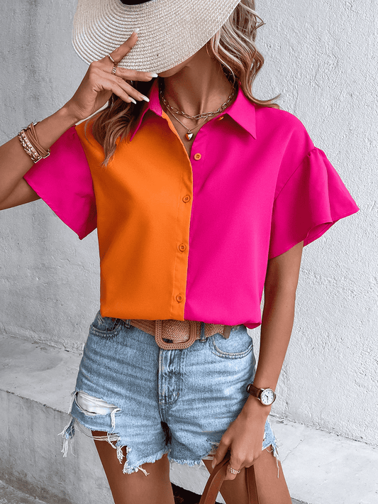 Contrast Short Sleeve Shirt