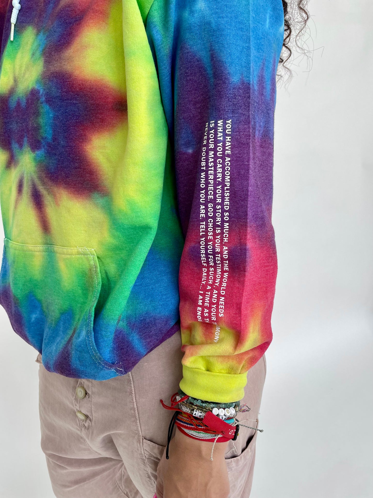 I AM ENOUGH TIE DYE HOODIE