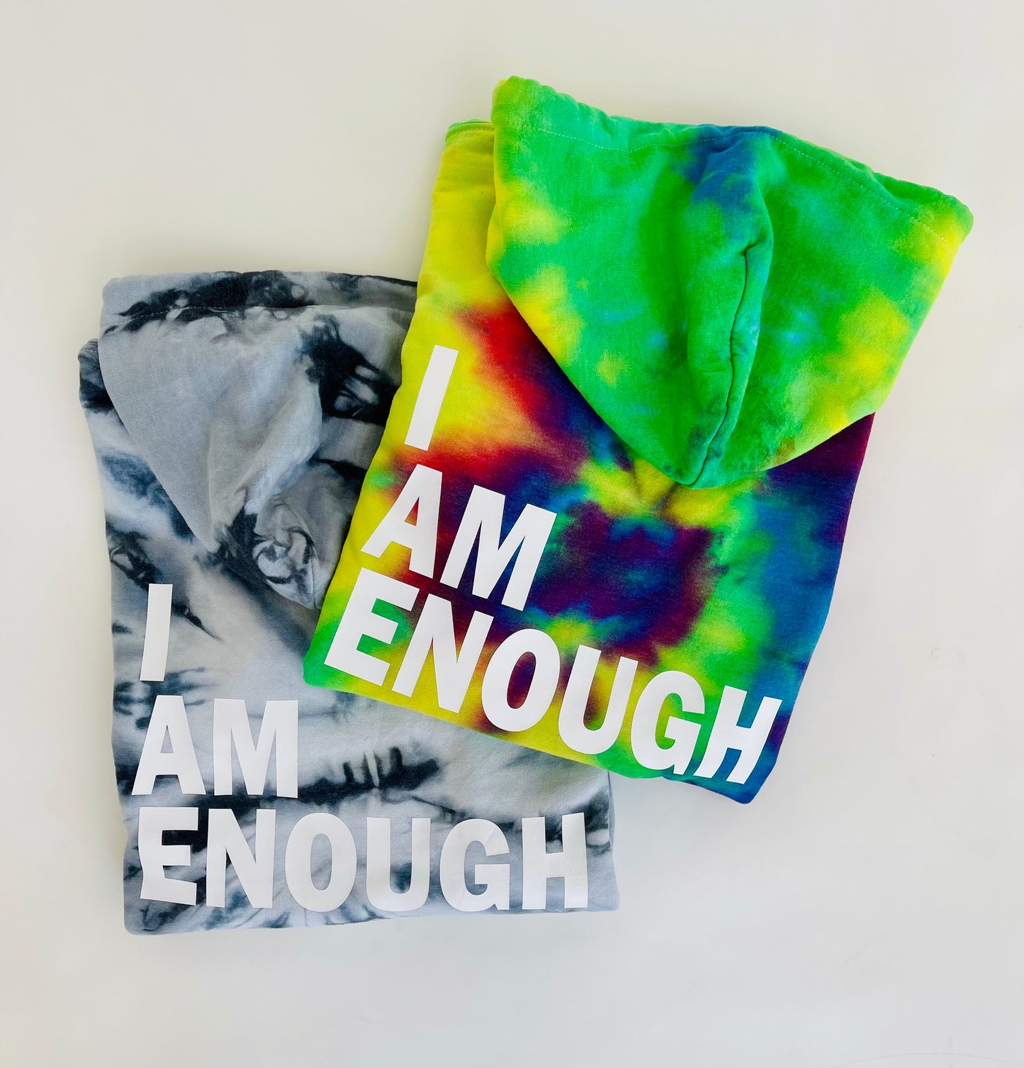 I AM ENOUGH TIE DYE HOODIE